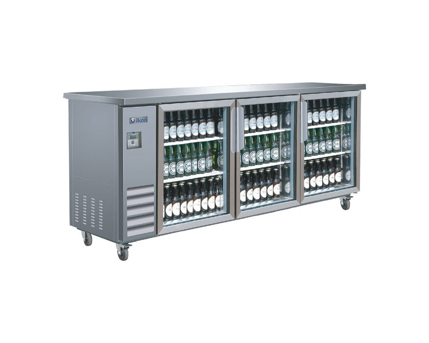 IKON IBB73-3G-24SS Back Bar Stainless Steel Swing Doors