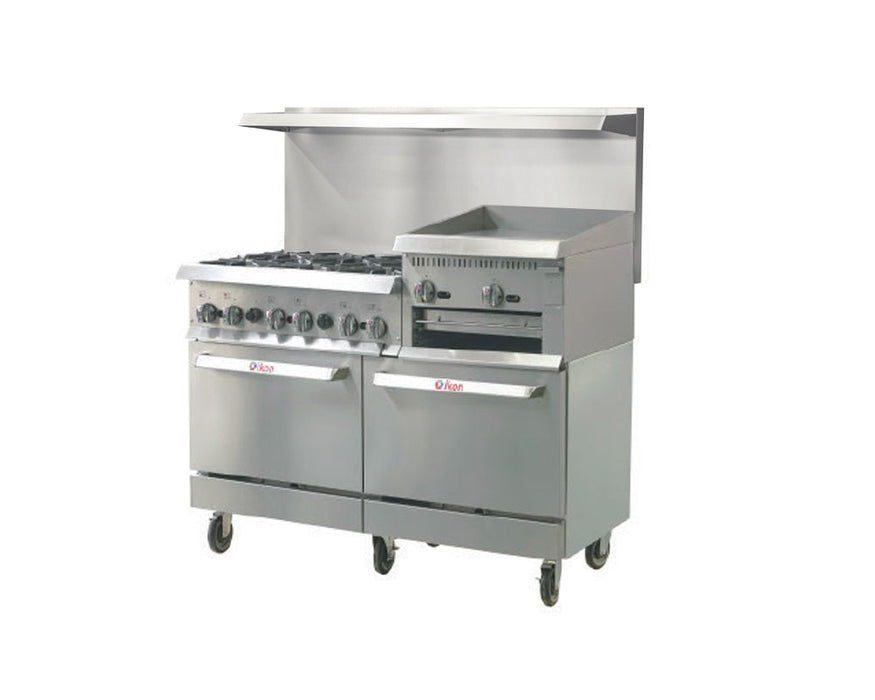IKON IR-6B-24RG-60 Gas Range 60" - 6 Burners - 24" Raised Griddle