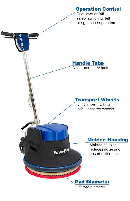 POWR-FLITE MILLENNIUM FLOOR MACHINE 17" 1.5 HP